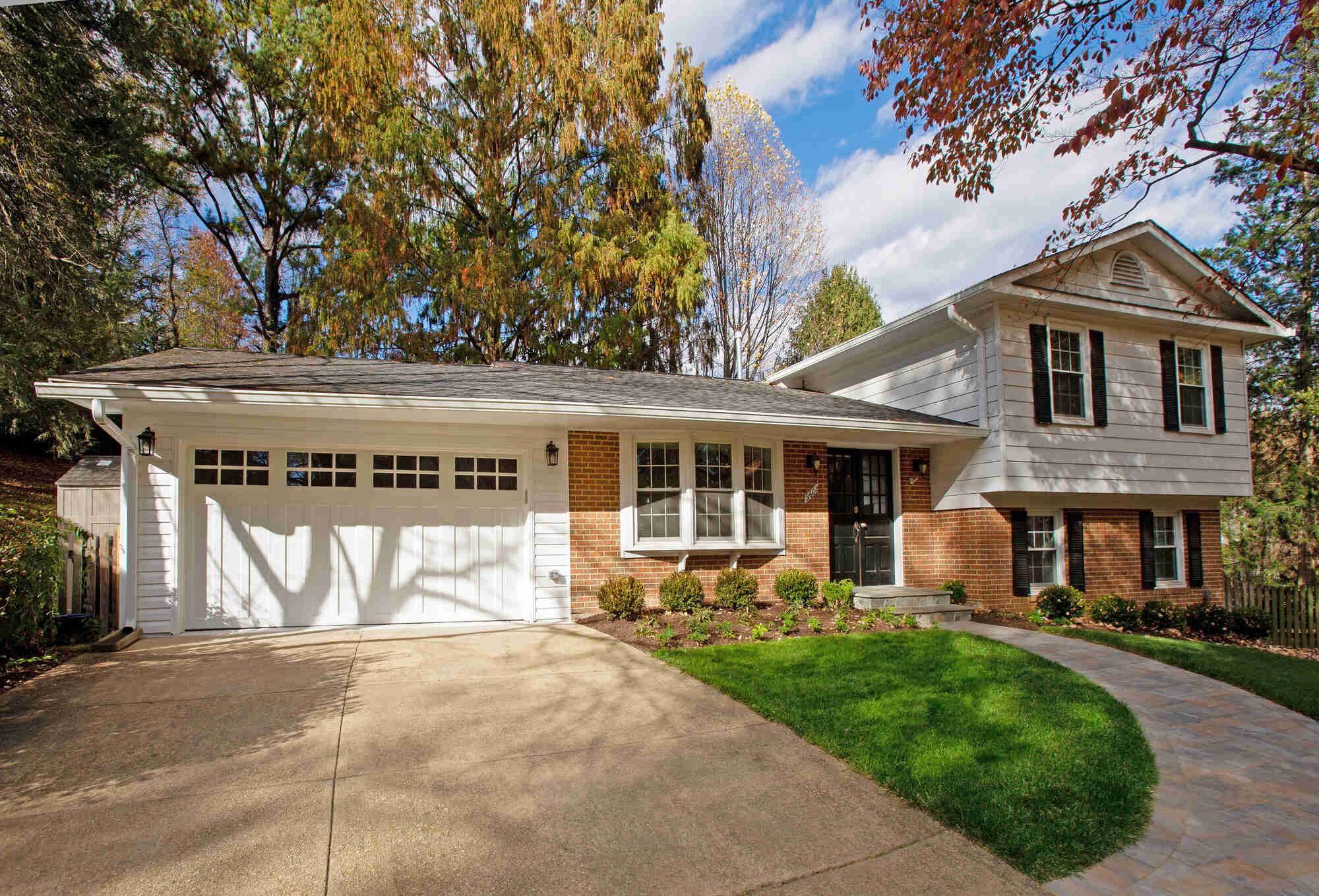 Wide exterior of custom garage renovation in Vienna, VA by Anchor Remodel.