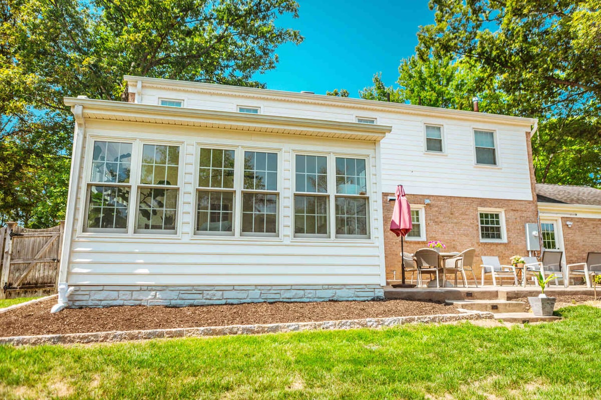 Exterior view of custom home addition by Anchor Remodel in Alexandria, VA