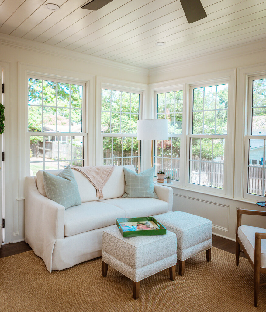Sun-filled living space with large windows in a custom home by Anchor Remodel in Alexandria, VA