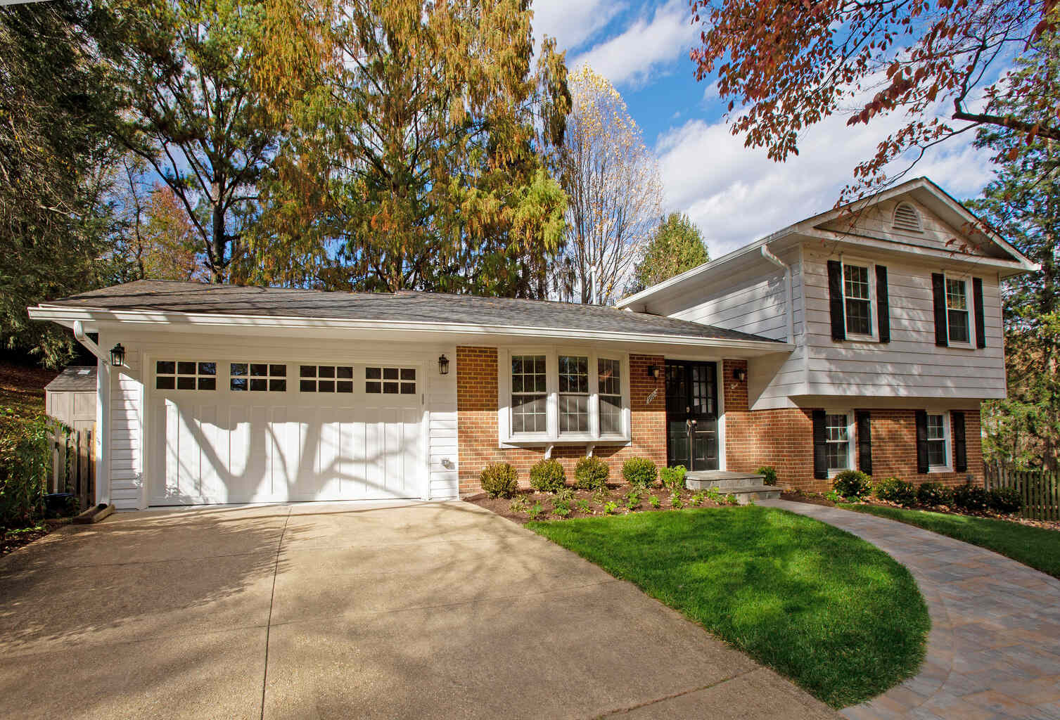 Wide exterior of custom garage renovation in Vienna, VA by Anchor Remodel.