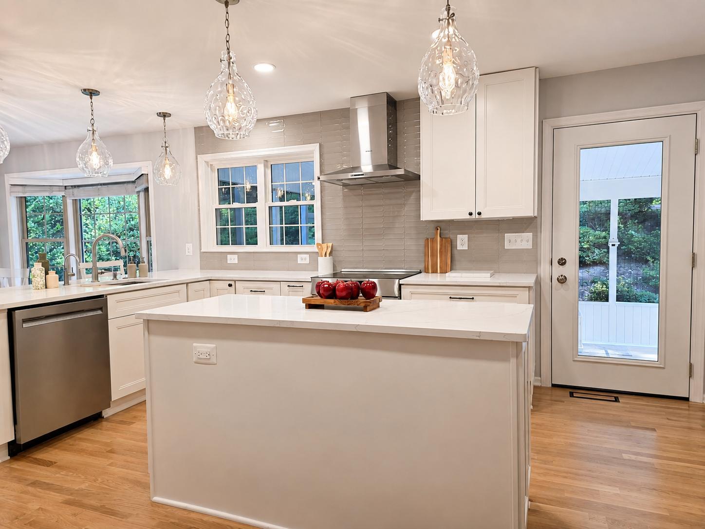 Angled view of entire kitchen remodel in Burke, VA, by Anchor Remodel