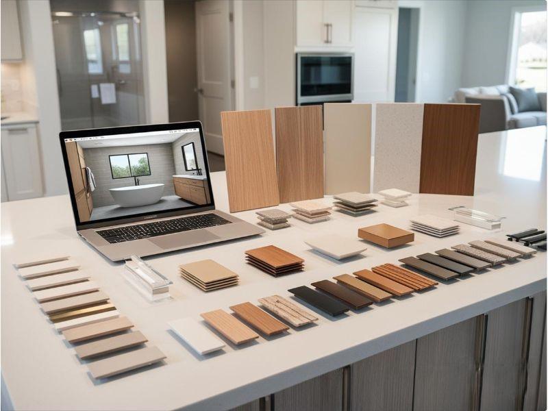 Anchor Remodel project planning session for a bathroom remodel in McLean VA with 3D renderings.