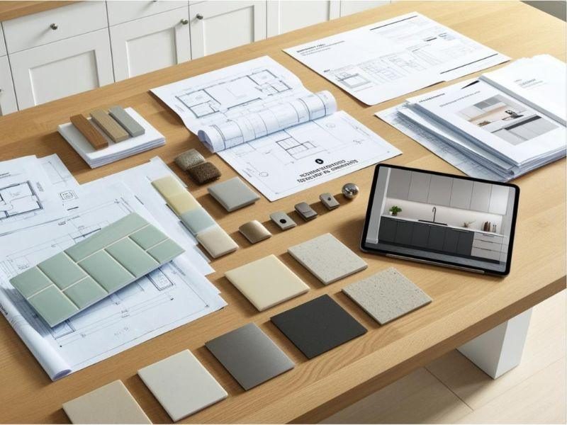 3D kitchen design rendering in Alexandria VA showing layout and material selections.